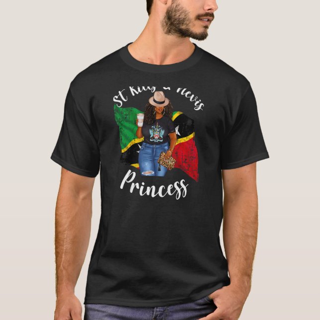 Camiseta A Las Mujeres Afro Saint Kitts Y Nevis Princess Le (Anverso)