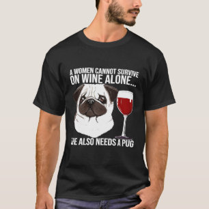 Camiseta A las mujeres les encanta el vino de pug