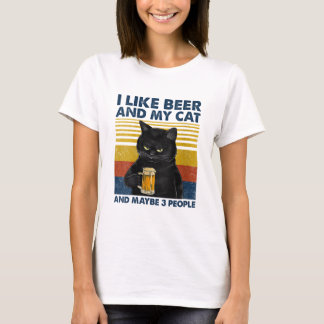 Camiseta A las mujeres me gusta la cerveza mi gato y quizás