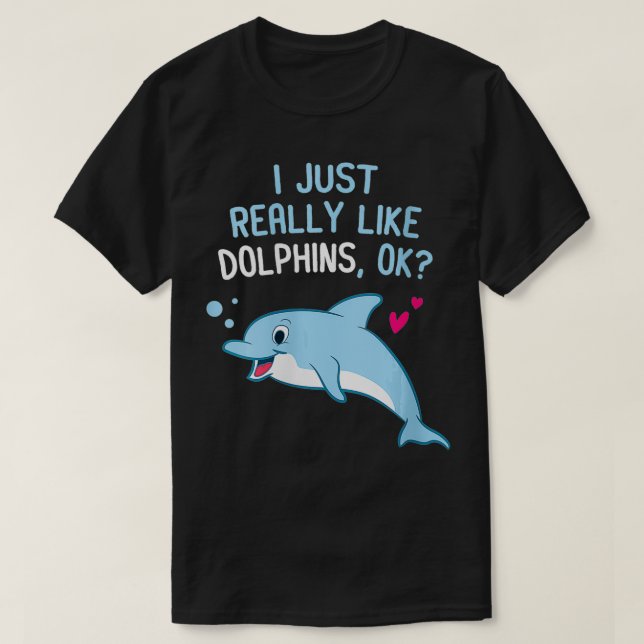 Camiseta A las mujeres me gustan mucho los delfines delfine (Diseño del anverso)