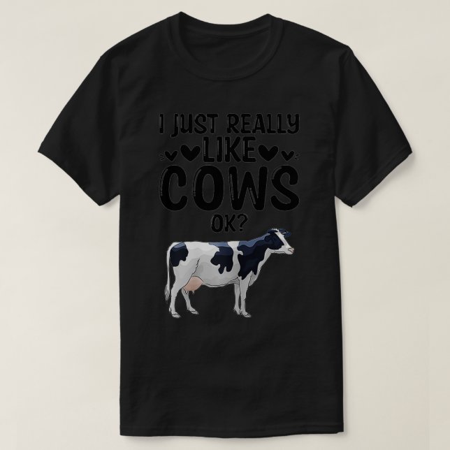 Camiseta A Las Mujeres Realmente Me Gusta La Vaca Funny De  (Diseño del anverso)