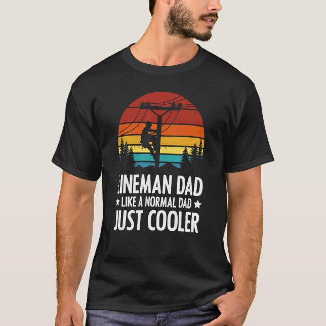 Camiseta A Lineman Dad Like A Normal Dad Just Cooler Father (Anverso)