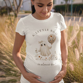 Camiseta A Little Boo is Almost Due! Boho Ghost Baby Shower