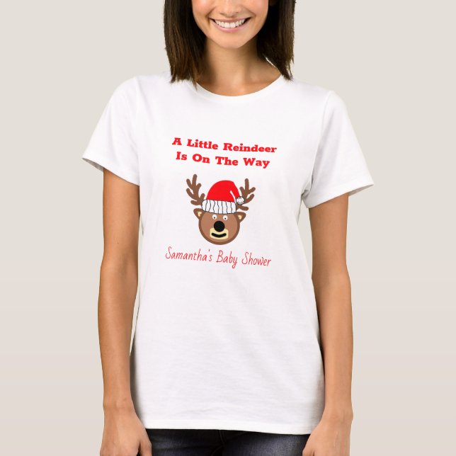 Camiseta A Little Reindeer Is On The Way (Anverso)