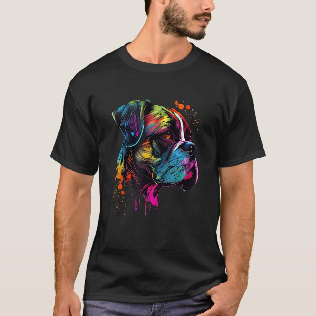 Camiseta A los amantes del arte pop guapo boxeador (Anverso)