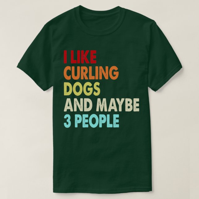 Camiseta A los amantes del Curling gracioso y los perros le (Diseño del anverso)