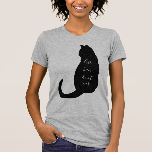 Camiseta A los cabellos gatos no les importa la graciosa ci (Anverso)