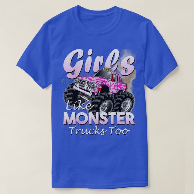 Camiseta A los Chicas de los camiones monstruos también les (Diseño del anverso)