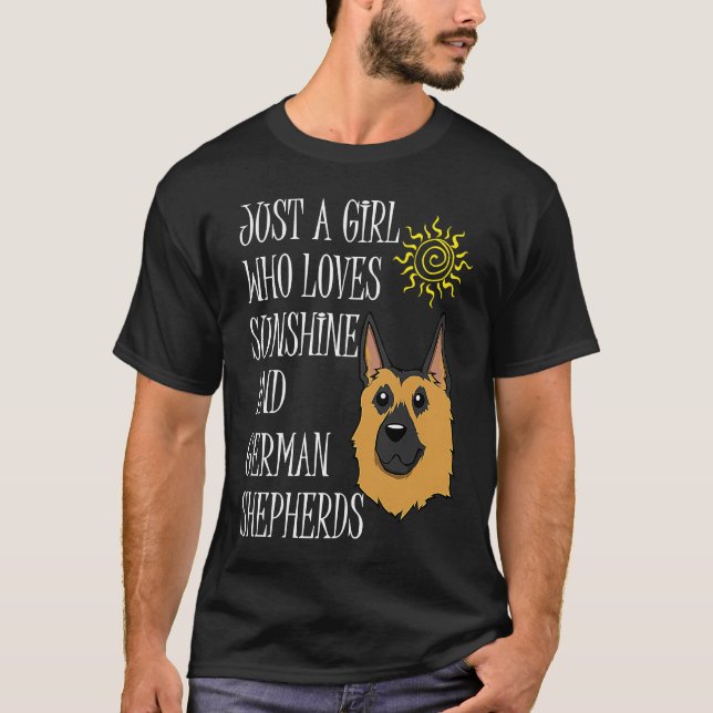 Camiseta A los chicas les gusta el perro pastor alemán (Anverso)
