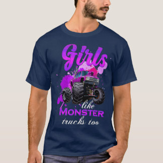 Camiseta A los chicas les gustan los camiones monstruo y el