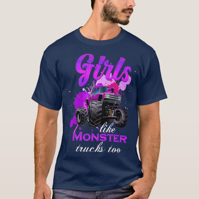 Camiseta A los chicas les gustan los camiones monstruo y el (Anverso)