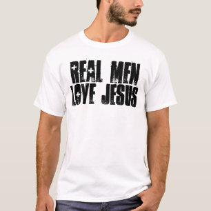 Camiseta A LOS HOMBRES REALES LES ENCANTA JESÚS, camisetas,