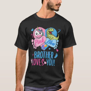 Camiseta A los niños les encanta el dinosaurio rosa o azul
