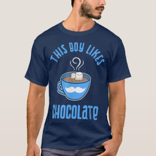 Camiseta A los niños les gusta el chocolate y el café malva