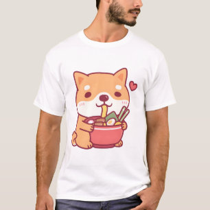 Camiseta A los puercos chiba inu les encanta comer Ramen no