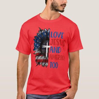 Camiseta A Los Sunflower Les Encantan A Jesús Y A Estados U