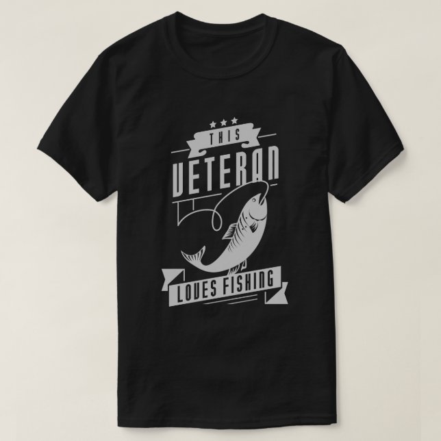 Camiseta A los veteranos les encanta pescar (Diseño del anverso)