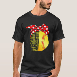 Camiseta A mamá le encanta su Chica de Softbol Bandana Moth