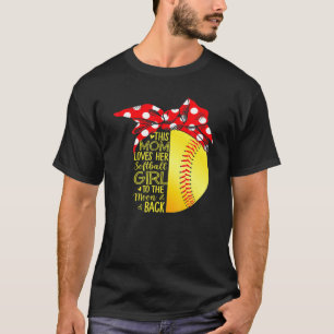 Camiseta A mamá le encanta su Chica de Softbol Bandana Moth
