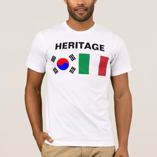 Camiseta A medias coreano, a medias italiano (Anverso)