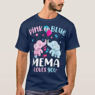 Camiseta A Mema rosa o azul le encanta el elefante revelado