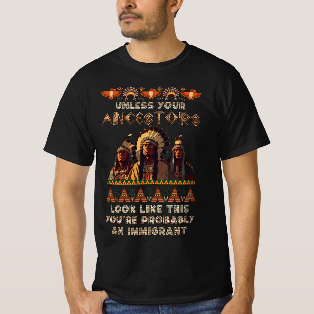 Camiseta A Menos Que Tus Ancestros Sean Americanos Probable (Anverso)
