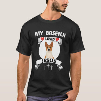 Camiseta A mi Basenji le encanta Jesús Hermano Cristiano Pe