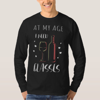 Camiseta A Mi Edad Necesito Vino De Gafas