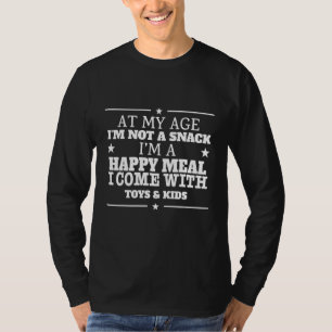 Camiseta A mi edad, soy un humor sardínico de comida feliz
