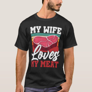 Camiseta A Mi Esposa Le Encanta Mi Carne BBQ Grilling Lover
