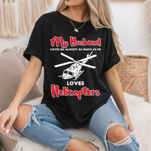 Camiseta A mi marido le encantan los helicópteros Graciosos