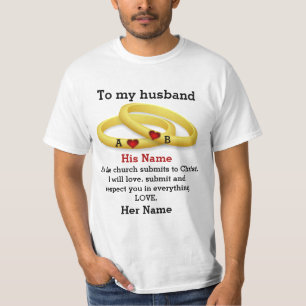 Camiseta A mi marido por él boda pareja monograma