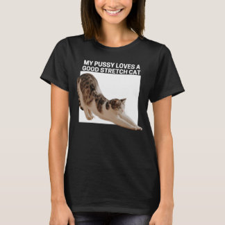 Camiseta A mi Pussy le encanta un buen gato de estiramiento
