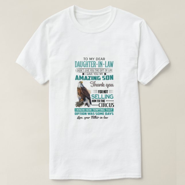 Camiseta A mi querida hija en la ley Mug Gige de padre sh (Diseño del anverso)