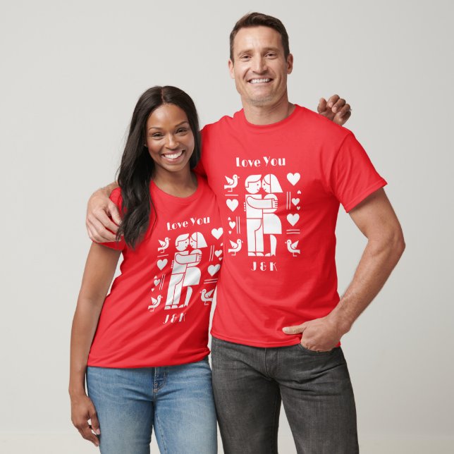 Camiseta A modern Bauhaus personalized Valentine’s Day (Unisexo)