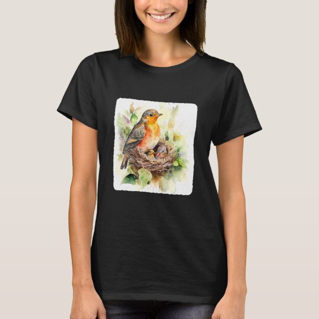 Camiseta A Mother Bird Feeding Her Chicks Bird Feeding Youn (Anverso)