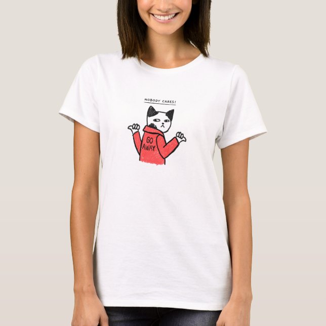 Camiseta ¡A nadie le importa! Lejos, meme de gatos (Anverso)