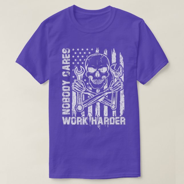 Camiseta A nadie le importa trabajar más duro autocollant d (Diseño del anverso)