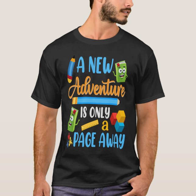 Camiseta A New Adventure Is Only a Page Away  100th Day of  (Anverso)