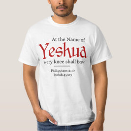 Camiseta A nombre de Yeshua, cada rodilla se doblegará -