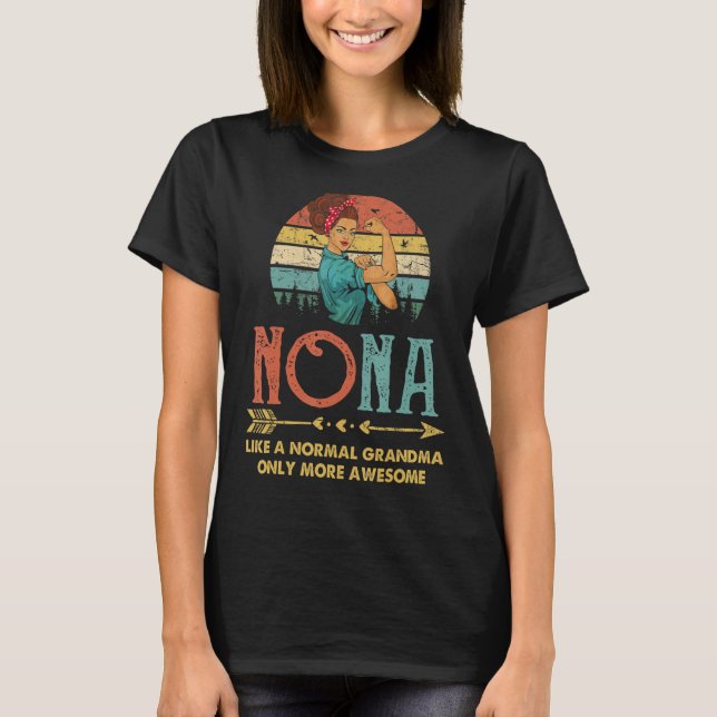 Camiseta A Nona le gusta una abuela normal sólo más mujeres (Anverso)