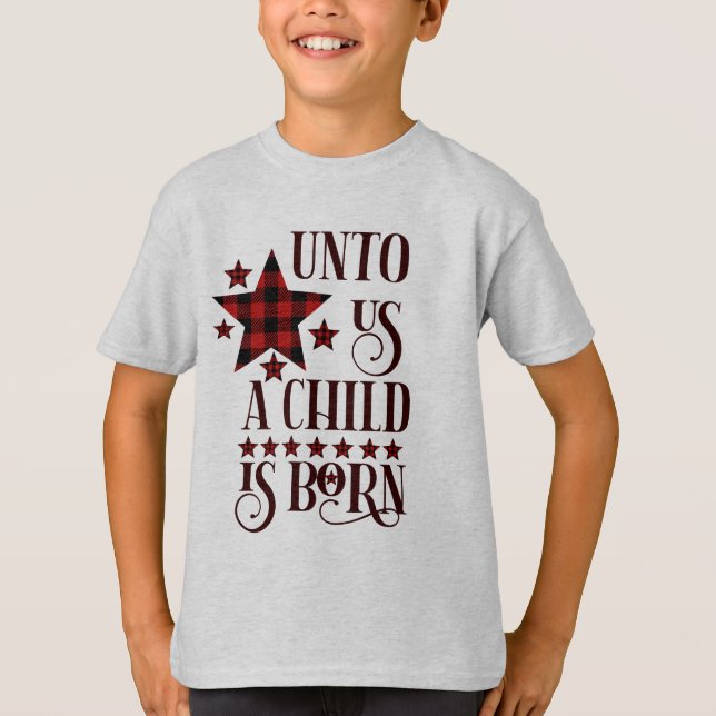 Camiseta A Nosotros Un Niño Nació Navidades (Anverso)