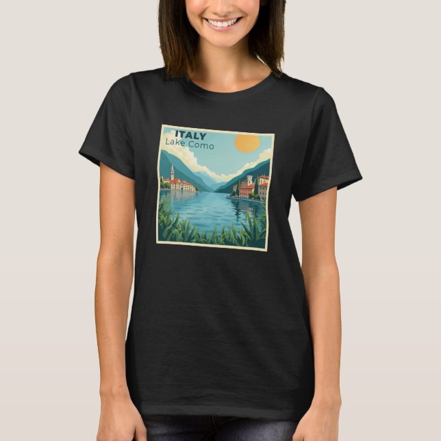 Camiseta A Nostalgic Classic Travel Poster – Italy Lake Com (Anverso)