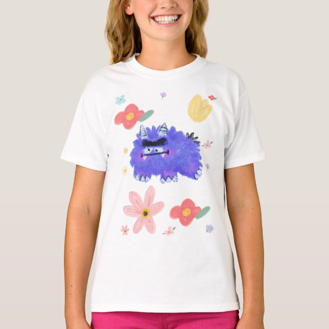 Camiseta A Not-So-Scary Monster in a Flower Patch Tote Bag (Anverso)
