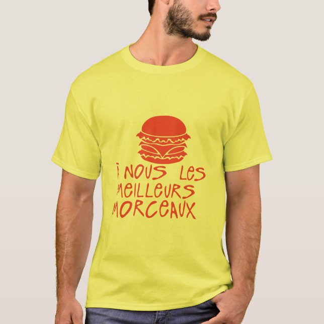Camiseta a nous les meilleurs morceaux citation hamburger (Anverso)