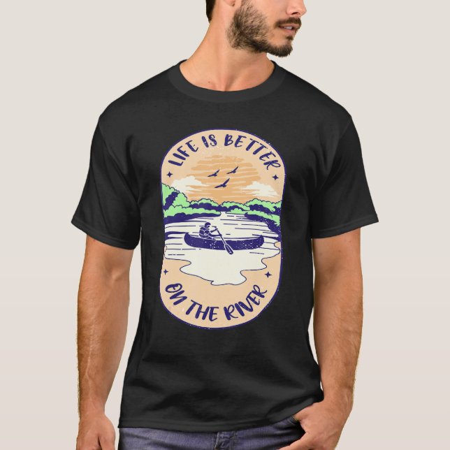 Camiseta A orillas del río Kayak Cañando Barco de remo (Anverso)