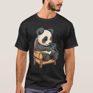 Camiseta A Panda De Juegos Le Encanta Jugar En Un Sillón Ac