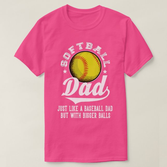 Camiseta A papá de softball le gusta el béisbol con bolas m (Diseño del anverso)
