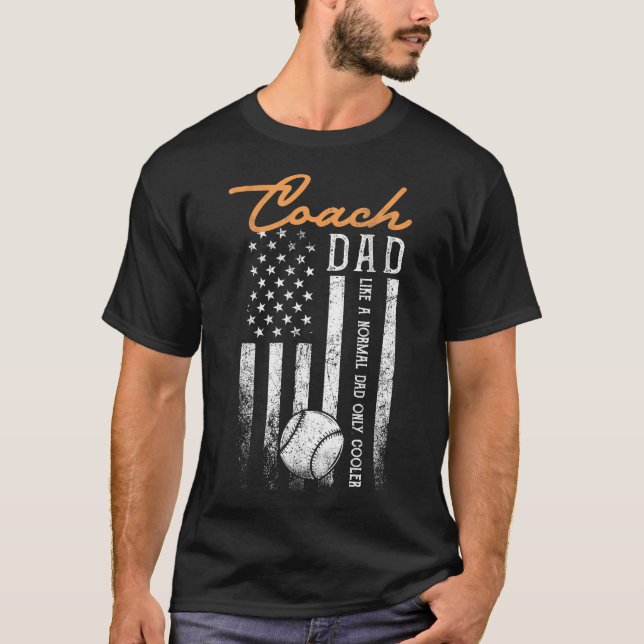 Camiseta A Papá, Entrenador De Béisbol, Le Gusta El Único C (Anverso)