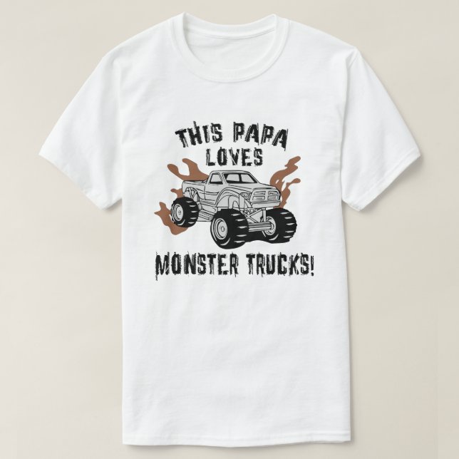 Camiseta A Papa le encantan los camiones de Monster (Diseño del anverso)